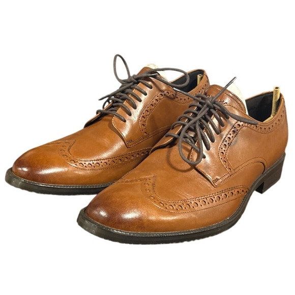 New In Box Cole Haan Mens 11 British Tan Leather Oxford Lace Up Grand 360 Shoes main image 4